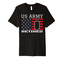 Load image into Gallery viewer, US American Flag Patriotism Dog Tag Veteran Army Retirement Premium T-Shirt 1036032