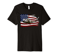 Load image into Gallery viewer, UH-1 Huey Helicopter T shirt American Flag usa Pilot T-Shirt 530647