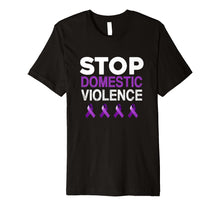 Load image into Gallery viewer, Funny shirts V-neck Tank top Hoodie sweatshirt usa uk au ca gifts for Purple Ribbon Shirt, Stop Domestic Violence T Shirts 2660572