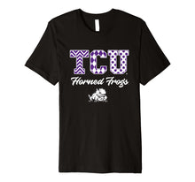 Load image into Gallery viewer, Tcu Horned Frogs Patterned Letters T-Shirt - Apparel