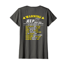 Load image into Gallery viewer, Funny shirts V-neck Tank top Hoodie sweatshirt usa uk au ca gifts for Warning Jeep rules funny gift shirt t-shirt 2496860