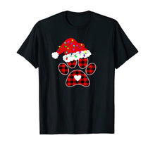 Load image into Gallery viewer, Funny shirts V-neck Tank top Hoodie sweatshirt usa uk au ca gifts for Buffalo Plaid Christmas Paw Dog with Santa hat & Lights Gift T-Shirt 1152404
