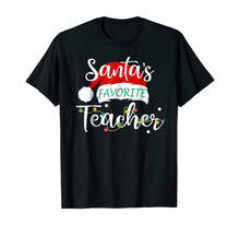 Load image into Gallery viewer, Funny shirts V-neck Tank top Hoodie sweatshirt usa uk au ca gifts for Santa's Favorite Teacher Santa Hat Christmas Light Tshirt 94932