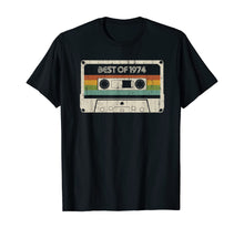 Load image into Gallery viewer, Vintage Best of 1974 45th Birthday Cassette T-Shirt