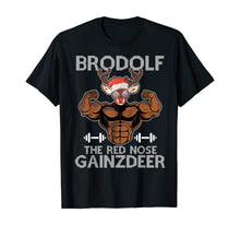 Load image into Gallery viewer, Funny shirts V-neck Tank top Hoodie sweatshirt usa uk au ca gifts for Brodolf The Red Nose Gainzdeer Tee Merry Liftmas Christmas T-Shirt 894279