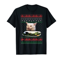 Load image into Gallery viewer, Funny shirts V-neck Tank top Hoodie sweatshirt usa uk au ca gifts for Woman Yelling at a Cat Ugly Christmas Sweater Meme Design T-Shirt 266392