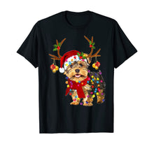 Load image into Gallery viewer, Funny shirts V-neck Tank top Hoodie sweatshirt usa uk au ca gifts for Santa yorkie terrier dog gorgeous reindeer Light Christmas T-Shirt 246724