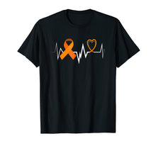 Load image into Gallery viewer, Funny shirts V-neck Tank top Hoodie sweatshirt usa uk au ca gifts for Heartbeat Orange Ribbon Leukemia Awareness Shirt Family Gift 1415724