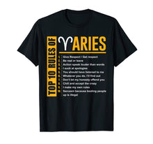 Load image into Gallery viewer, Birthday Gifts - Top 10 Rules Of Aries Zodiac T-Shirt