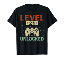 Load image into Gallery viewer, Level 21 Unlocked Shirt Funny Video Gamer 21st Birthday Gift