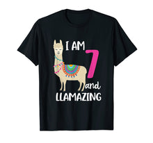 Load image into Gallery viewer, Funny shirts V-neck Tank top Hoodie sweatshirt usa uk au ca gifts for 7th Birthday Llama I'm 7 Years Old and Llamazing T-Shirt 1402475
