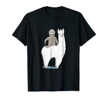 Load image into Gallery viewer, Sloth riding llama Funny T-shirt
