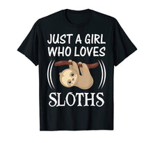 Load image into Gallery viewer, Funny shirts V-neck Tank top Hoodie sweatshirt usa uk au ca gifts for Just a Girl Who Loves Sloths - Lazy Sloth Lover T-Shirt Gift 3542689