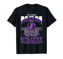 Load image into Gallery viewer, I'm A Proud Mom Of A Epilepsy Warrior Awareness Ribbon Shirt 1045755