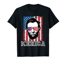 Load image into Gallery viewer, 4th of July Shirt Merica Abe Abraham Lincoln USA Flag Tshirt 250154
