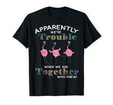 Load image into Gallery viewer, Funny shirts V-neck Tank top Hoodie sweatshirt usa uk au ca gifts for Apparently We're Trouble When We Are Together Flamingo Shirt 78557