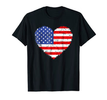 Load image into Gallery viewer, Usa Flag Heart T Shirt 4th July Red White Blue Stars Stripes