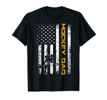 Load image into Gallery viewer, Vintage USA Ice Hockey Dad American Flag Fathers Day Gift T-Shirt 104587