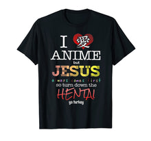 Load image into Gallery viewer, Funny shirts V-neck Tank top Hoodie sweatshirt usa uk au ca gifts for I Love Anime But Jesus Always Comes First Ladies T-Shirt 831305