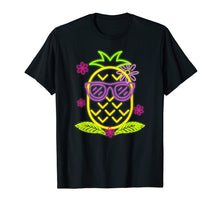 Load image into Gallery viewer, Neon Luau Party Pineapple T-Shirt For Glow Party Costume
