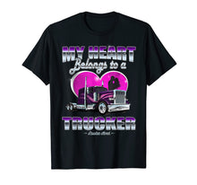 Load image into Gallery viewer, Funny shirts V-neck Tank top Hoodie sweatshirt usa uk au ca gifts for My Heart Belongs To A Trucker Wife Tshirt 3365720