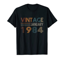 Load image into Gallery viewer, Retro Vintage January 1984 T-Shirt 35th Birthday Gift Tee 836152
