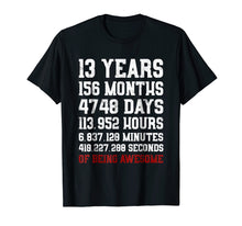 Load image into Gallery viewer, 13 Years Old Of Being Awesome T-Shirt 13th Birthday Tee Gift