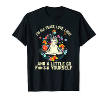 Load image into Gallery viewer, Funny shirts V-neck Tank top Hoodie sweatshirt usa uk au ca gifts for Unicorn Yoga I'm All Peace Love Light F+-ck Yourself T Shirt 2011135