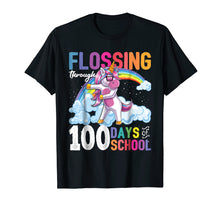 Load image into Gallery viewer, Funny shirts V-neck Tank top Hoodie sweatshirt usa uk au ca gifts for Flossing through 100 Days of School Flossing Unicorn Shirt 1481792