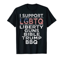 Load image into Gallery viewer, Funny shirts V-neck Tank top Hoodie sweatshirt usa uk au ca gifts for Mens I Support LGBTQ Liberty Guns Bible Trump BBQ T-shirt Flag 1251688