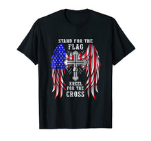 Load image into Gallery viewer, Funny shirts V-neck Tank top Hoodie sweatshirt usa uk au ca gifts for Stand for the Flag Kneel for the Cross Christian T-Shirt 1247075