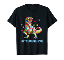 Load image into Gallery viewer, Funny shirts V-neck Tank top Hoodie sweatshirt usa uk au ca gifts for Dinosaur Autism Awareness T-Rex Shirt Gifts Au-some Puzzle 1088304