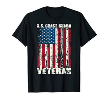Load image into Gallery viewer, US Coast Guard Veteran USCG American Flag TShirt