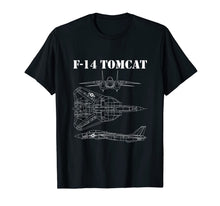 Load image into Gallery viewer, Vintage White F14 Tomcat Airplane Schematic F-14 Jet T-Shirt-1167957