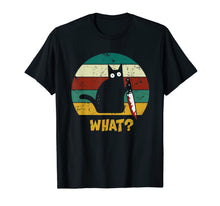 Load image into Gallery viewer, WHAT Murderous Cat With Knife Vintage Halloween Gifts 2019 T-Shirt