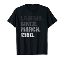 Load image into Gallery viewer, Born In March 1980 Legend 40 Years Old 40th Birthday Gift T-Shirt-4001171