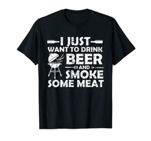 Load image into Gallery viewer, BBQ Smoking Pitmaster Shirt Art Gift Drink Beer Smoke Meat 121523