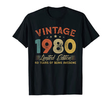 Load image into Gallery viewer, Vintage 1980 Clothes 40 Years Old Retro 40th Birthday Gifts TShirt73809