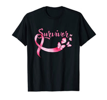 Load image into Gallery viewer, Breast Cancer Awareness Pink Butterflies Ribbon Survivor TShirt776736