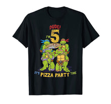 Load image into Gallery viewer, Teenage Mutant Ninja Turtles I'm 5 Dude Pizza Birthday Party T-Shirt 203533