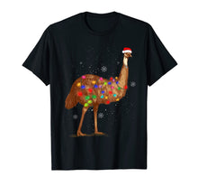 Load image into Gallery viewer, Santa Emu Bird with Christmas Lights Funny Xmas Celebration T-Shirt-1732896