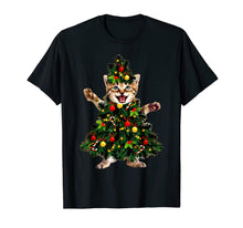 Load image into Gallery viewer, Funny shirts V-neck Tank top Hoodie sweatshirt usa uk au ca gifts for Santa Maine Coon Cat Christmas Tree Light Funny Xmas Cat T-Shirt 146369