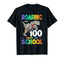 Load image into Gallery viewer, Dinosaur T-Rex Roaring Into 100 Days Of School Shirt-749711