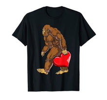 Load image into Gallery viewer, Bigfoot Heart Funny Valentines Day Men Love Sasquatch Gifts T-Shirt-418972