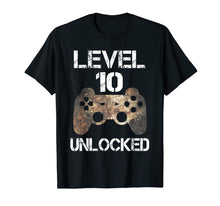 Load image into Gallery viewer, Level 10 Unlocked Boys 10th Birthday 10 Year Old Gamer Gift T-Shirt 462617