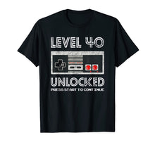 Load image into Gallery viewer, 40 Year Old Fourty Birthday Gift Level 40 unlocked gamer T-Shirt-201277