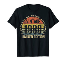Load image into Gallery viewer, 40 Year Old Gifts Vintage 1980 Limited Edition 40th Birthday T-Shirt-210554