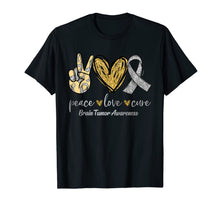 Load image into Gallery viewer, Peace Love Cure Ribbon Brain Tumor Awareness Gifts TShirt1007238