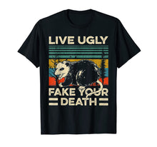 Load image into Gallery viewer, Live Ugly Fake Your Death Retro Vintage Opossum TShirt17102