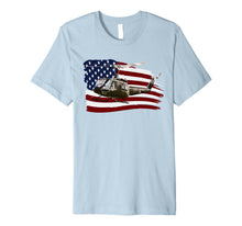 Load image into Gallery viewer, UH-1 Huey Helicopter T shirt American Flag usa Pilot T-Shirt 530647